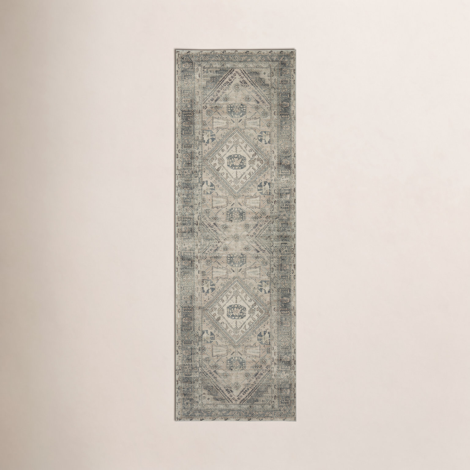 Magnolia Home By Joanna Gaines X Loloi Sinclair Machine Washable Natural / Sage Area Rug, Runner 2'3" x 9'6"