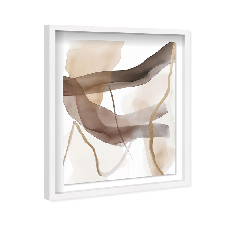 Oliver Gal Le Dancer I Abstract - Luxury Shadowbox Framed Wall Art, 31" H x 25" W, White