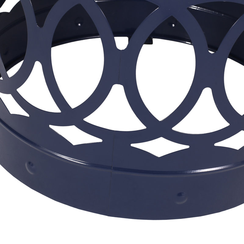 Braydin Iron Top End Table, Blue