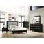 Mobilier de chambre à coucher contemporain à 2 tiroirs avec finition noire brillante et 1 tiroir