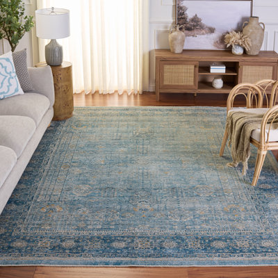 Tapis bleu / ivoire Rumsey