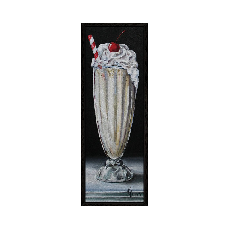 Milkshake 1 Piece Panoramic Wall Art on Canvas, 182.88 cm H x 60.96 cm W, Black Framed