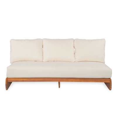 Outdoor Acacia Lazy 3 Seater, Beige