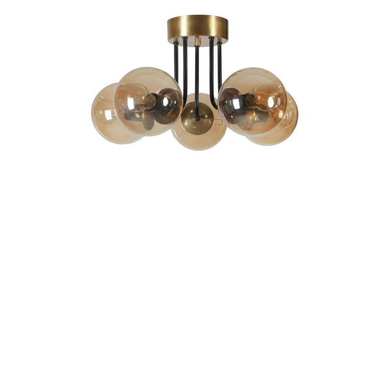 Chandle Chandelier, Gold/Black/Amber