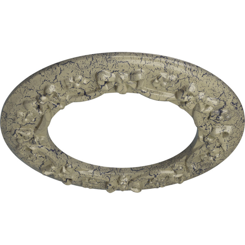 Ruban Endurathane avec médaillon de plafond arc, diamètre extérieur de 12 1/4 po x P 7 1/2 po x P 7/8 po (convient aux auvents jusqu'à 7 1/2 po), finition craquelée en pierre de château peinte à la main