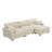 4 - Piece Upholstered White Faux Rabbit Fur Flannel Reversible Modular Sofa Living Room Sectional Couch with Ottoman-255998392