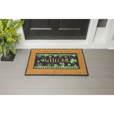 Eduvijes St. Patrick's Day Lucky Clover Sassafras Outdoor Insert Door Mat