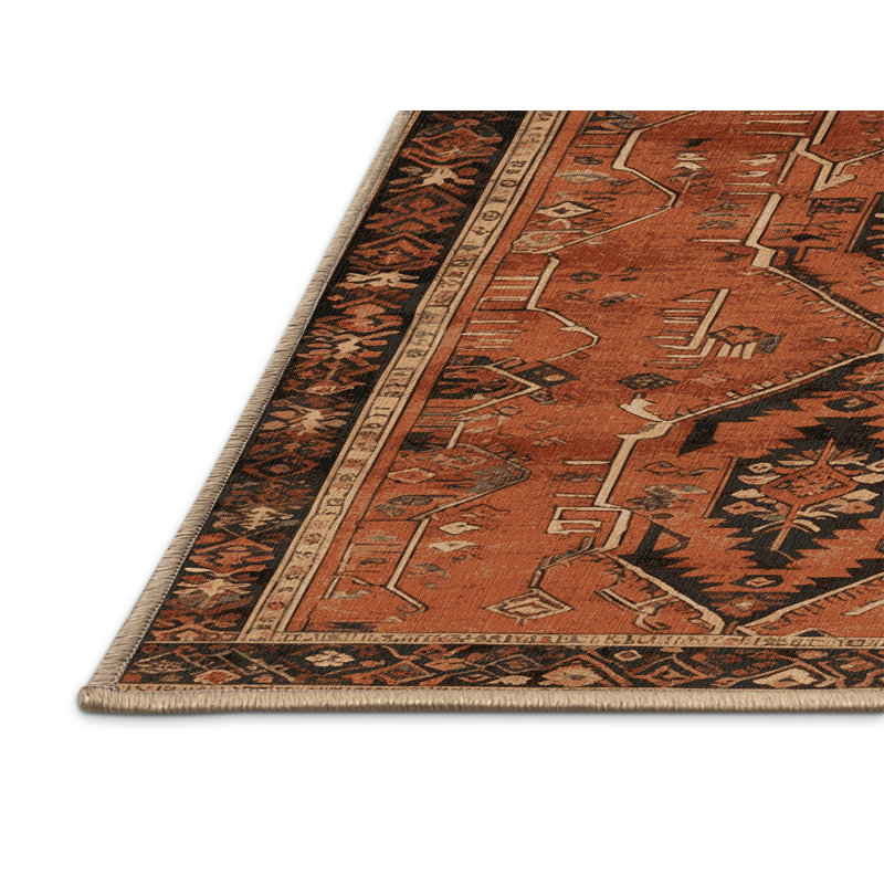 Tapis brun turc lavable à la machine, Tapis de couloir 2 pi x 5 pi