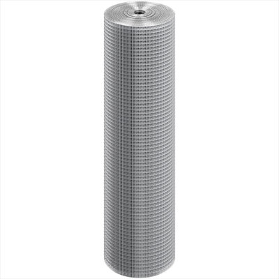Galvanized Steel Wire Mesh Fencing Roll, 1/2 Inch 36 in x 100 ft, Classic Silver
