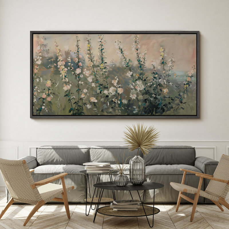 «Rustic Wildflowers», art mural de salon, impression numérique sur toile giclée sur toile, Noir, noir, noir, noir