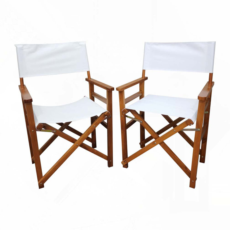 Chaise pliante en bois, Blanc/naturel