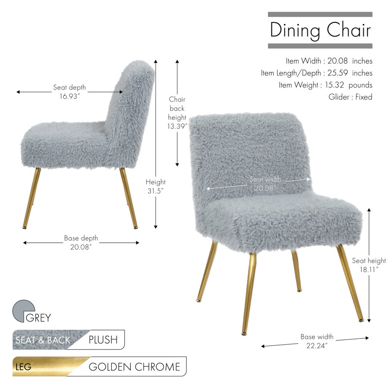 18.11'' H Upholstered Side Chair, Gray