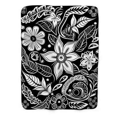 Jeté en sherpa mexicain à motif floral mexicain de qualité supérieure 1 pièce