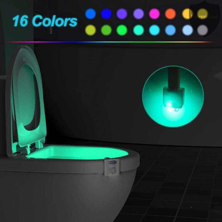 16 Colors Toilet Night Light Bowl Human Motion Sensor Automatic Bathroom  Light
