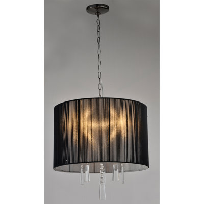 Lustre tambour 5 lumières à abat-jour