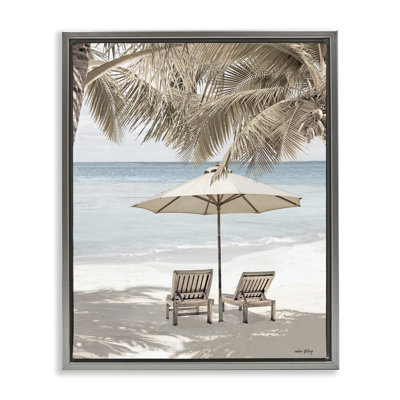 Summer Villa Vacation Framed Floater Canvas Wall Art by Amber Sterling