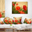 Designart 'Colourful Red Poppy Flower Field' Flower Throw Pillow-29892887-29896369