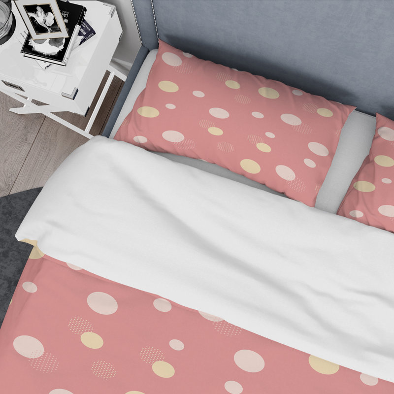 Peach Circle Pattern Dots Duvet Cover