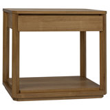 Solid Wood End Table with Storage