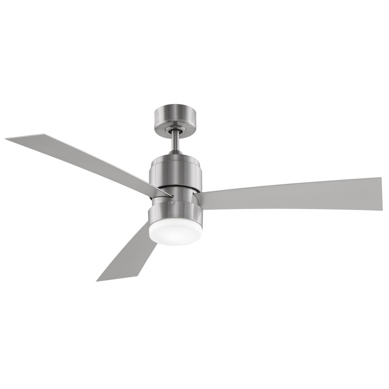 Zonix 54'' Ceiling Fan with LED Lights, Brush Nickel with Satin Nickel Blades