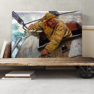 Maleriet Hardt Fisherman by Christian Krohg - Wrapped Canvas