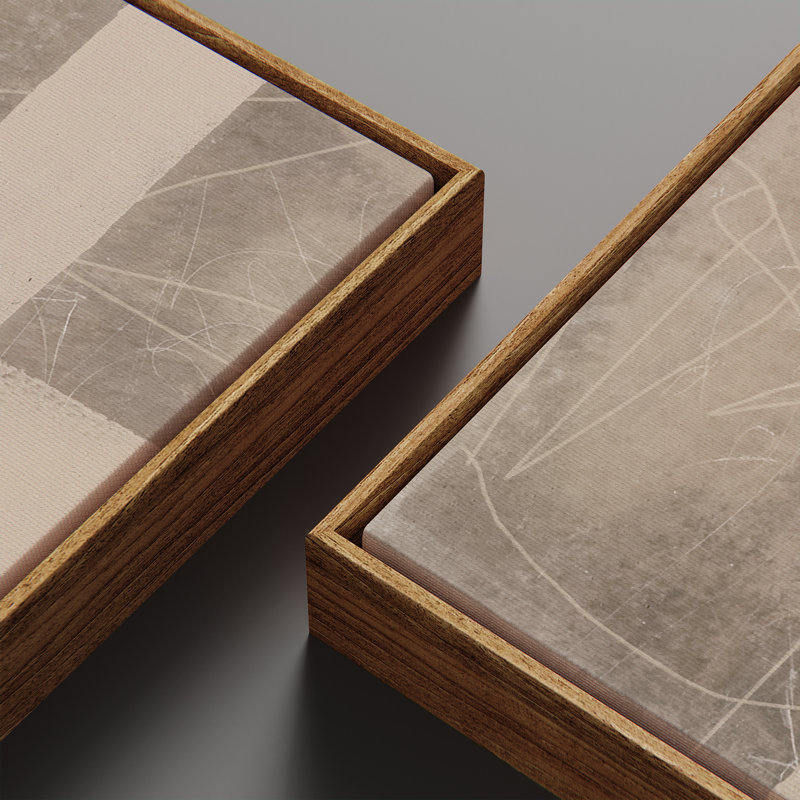 «Vintage Landscape Wall Art», ensemble de 2 toiles encadrées 20 x 60 pouces, Naturel