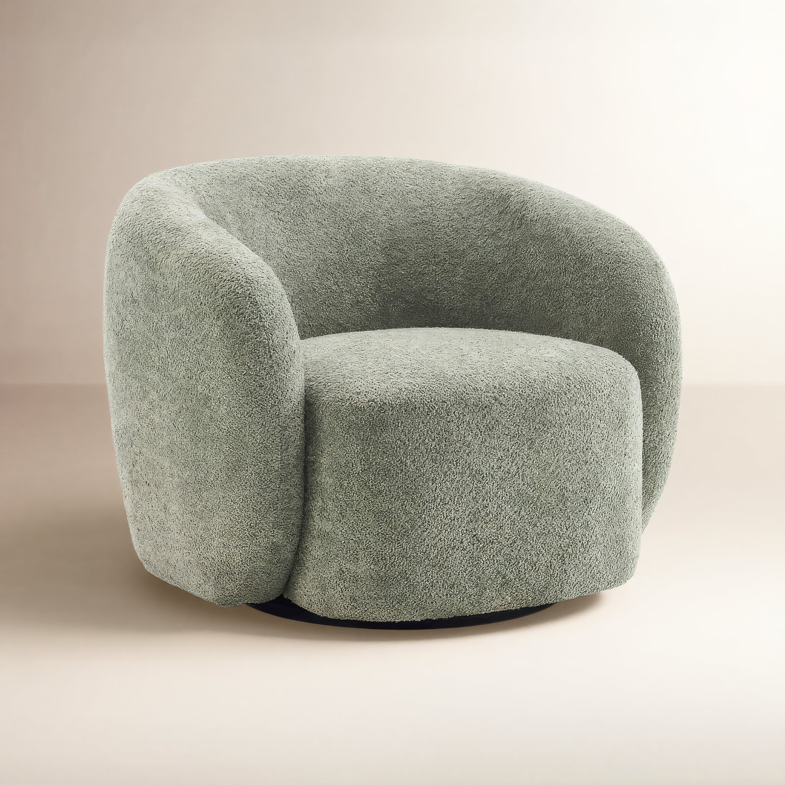 Munehito Swivel Barrel Chair, Smoke Green