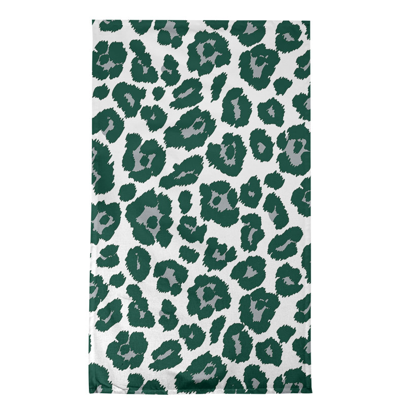 Torchon New York, Blanc/vert, Mélange de coton