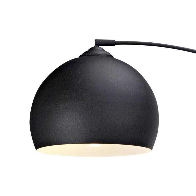 Perlis 66.93" Arc Floor Lamp with Solid Marble Base, Black