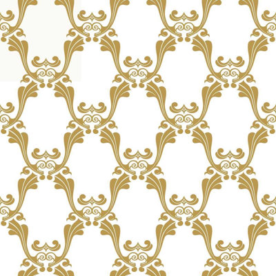 Papier peint adhésif doré damas doré N05273
