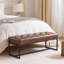 Genuine Leather Upholstered Bench-1470437991