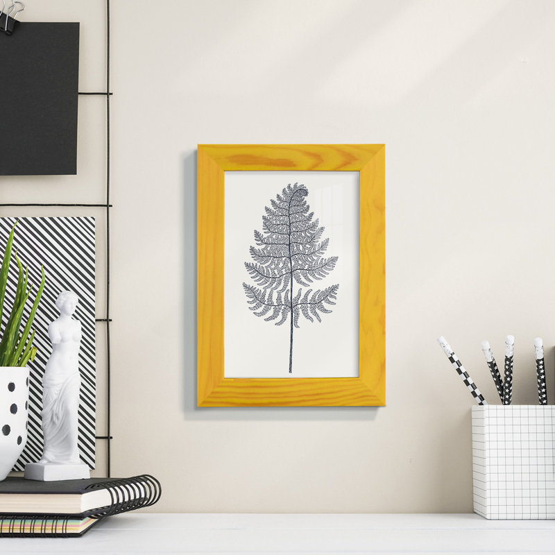 Indigo Botany Study VIII - Reproduction d'un seul cadre photo, H 9 po x l 7 po x P 1 po, Jaune