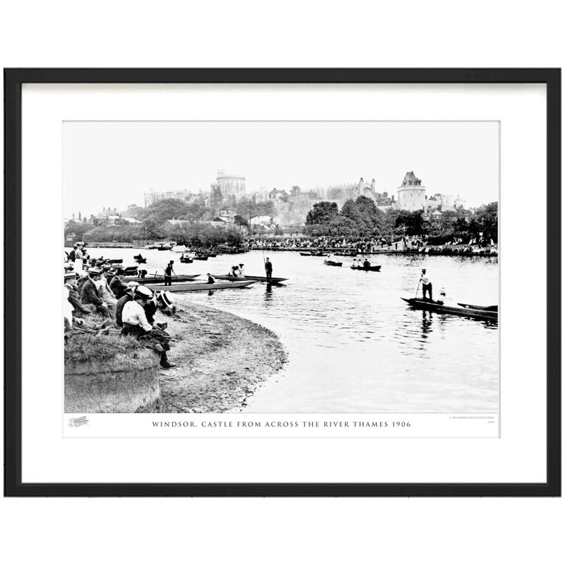 Windsor, Castle From Across The River Thames 1906 by Francis Frith - Single Picture Frame Print, 40cm H x 50cm W x 2.3cm D