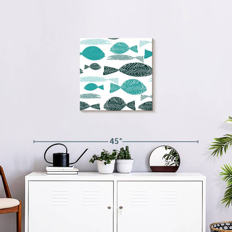 Brampt Abstract Fish School, 20" H x 20" W