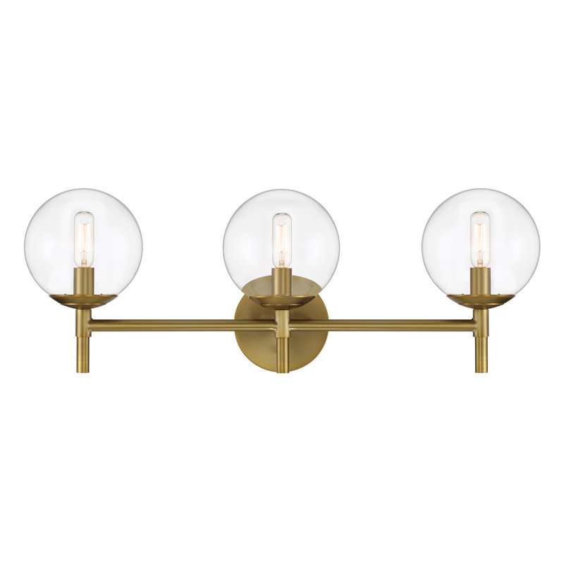 Everly Quinn Auresa Soft Brass With Clear Vanity Light
