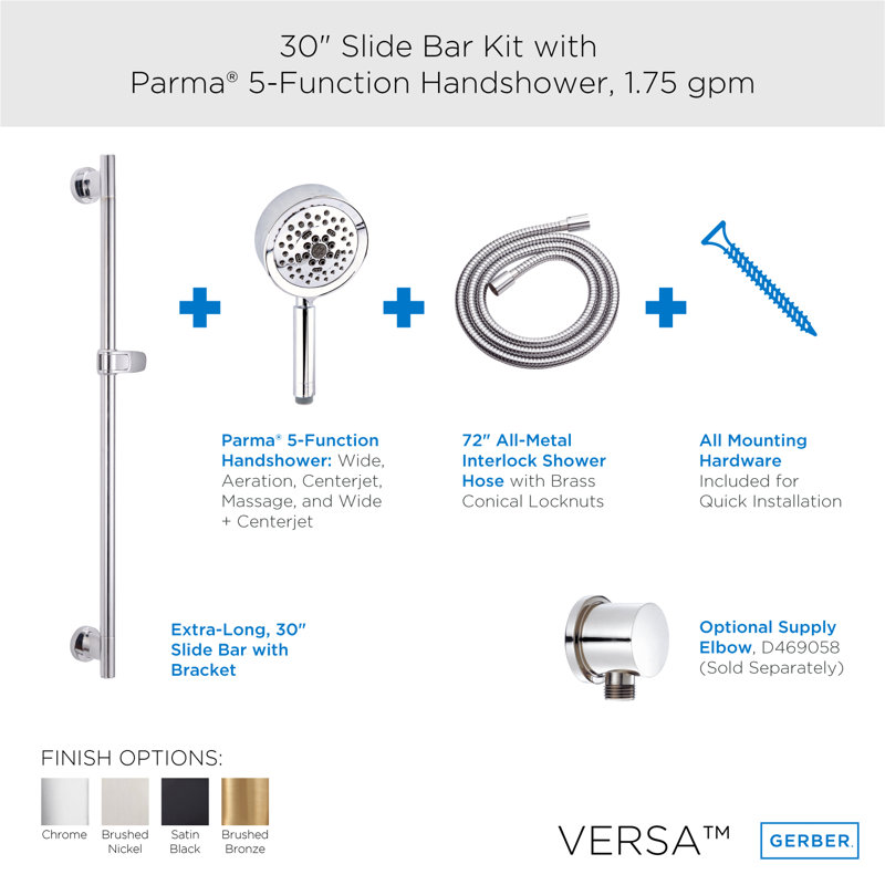 Versa Multi Function Handheld Shower Head, Chrome