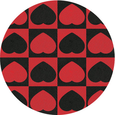 Tapis de zone rouge/noir à motifs Bekbele