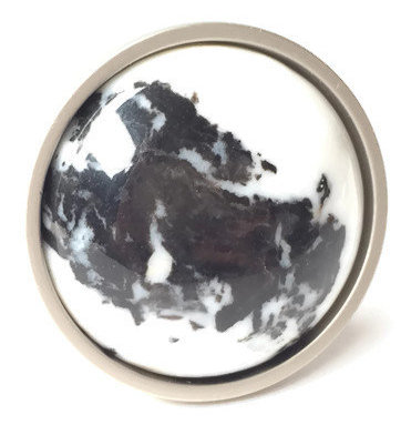 Mushroom Knob, Satin Nickel/Black/White
