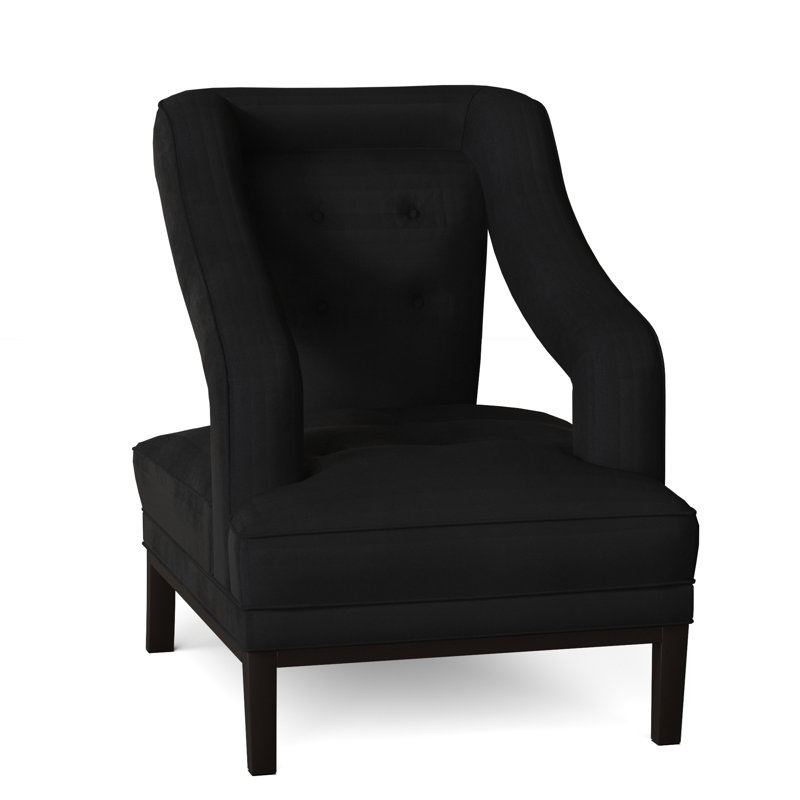 Noel Tufted Armchair, Bella Black Performance Velvet