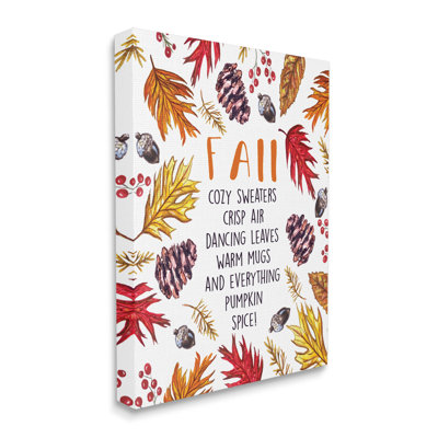 Fall Fall Pastimes List - impression graphique