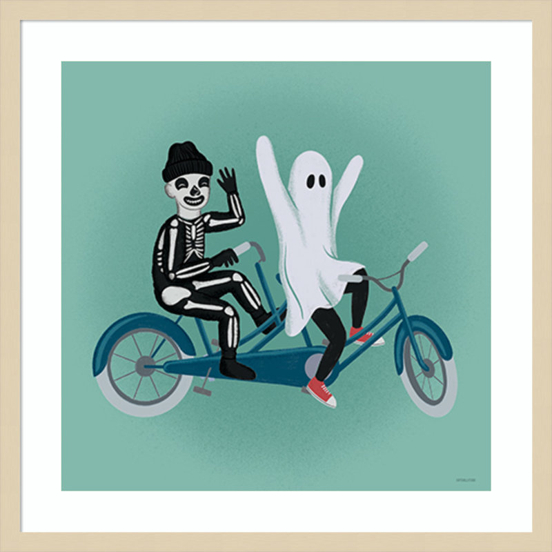 Impression sur bois encadrée «Hometown Halloween IX» par Softshell Studio, H 25 po x l 25 po
