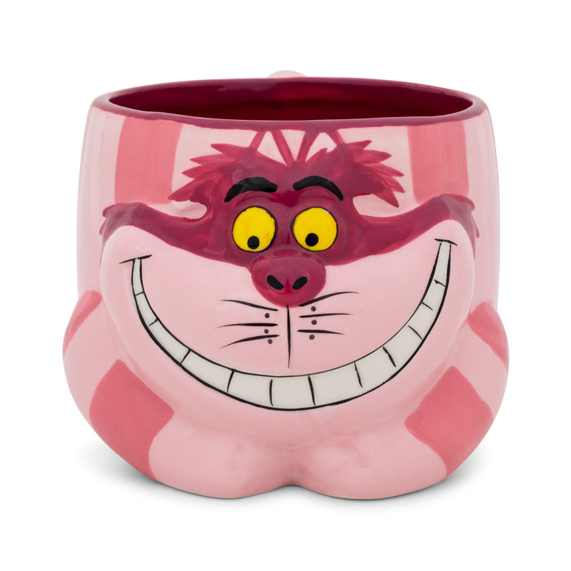 Tasse sculptée en céramique Disney Alice au pays des merveilles Cheshire | Peut contenir 20 onces