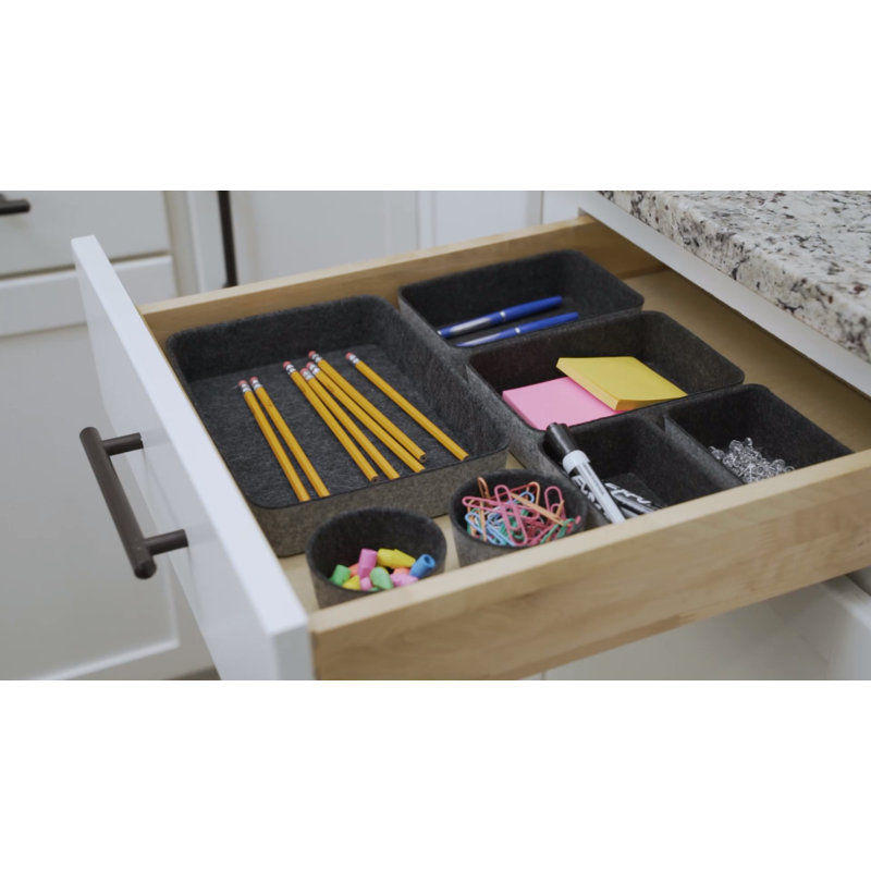 2.4'' H x 7.9'' W x 10.8'' D Organizer Set, Charcoal
