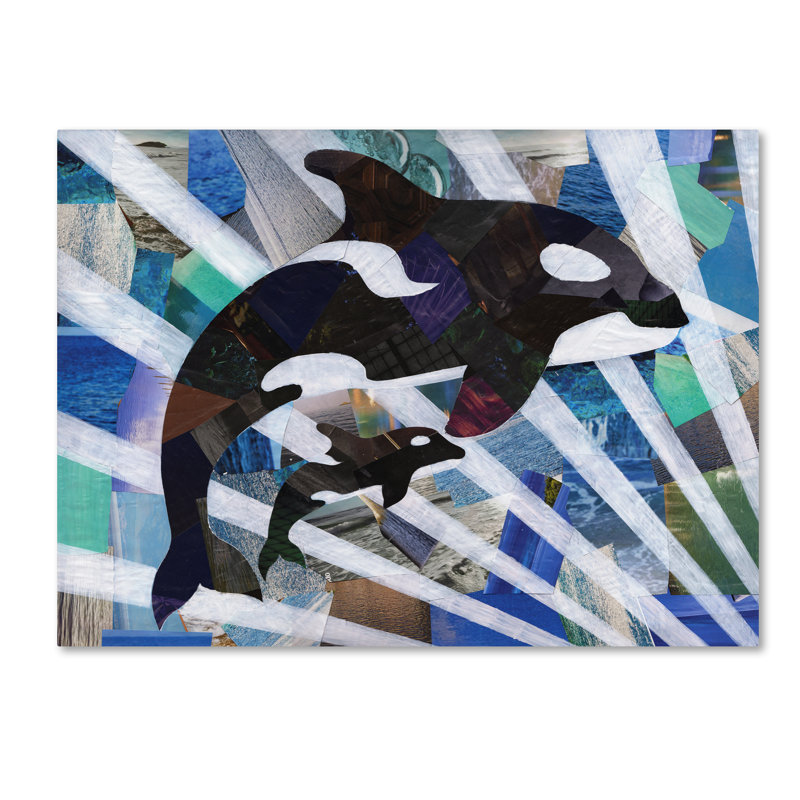 «Killer Cute Whales» par Krisdapor, impression sur toile tendue, H 14 po x l 19 po