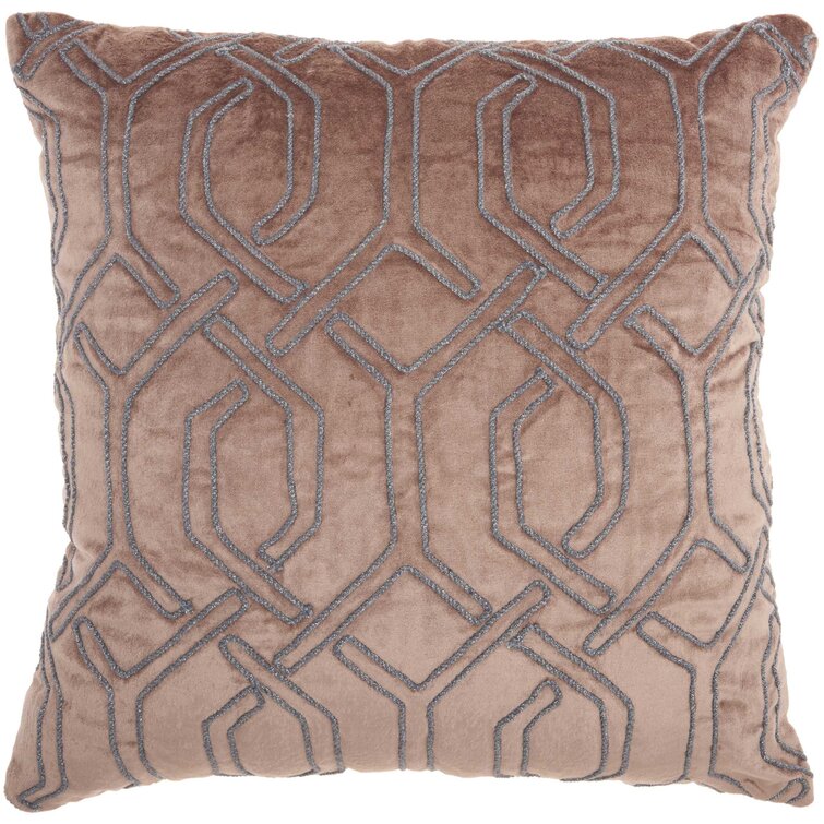 Geometric Burn Out Velvet Throw Pillow