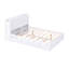 Lit plateforme double avec rangement et tablettes gigognes, blanc