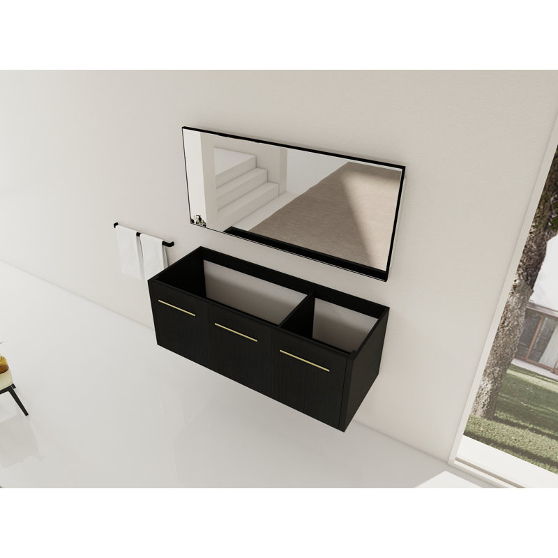 Meuble-lavabo flottant 48 po Keller avec portes à fermeture en douceur et grand espace de rangement (lavabo non inclus)