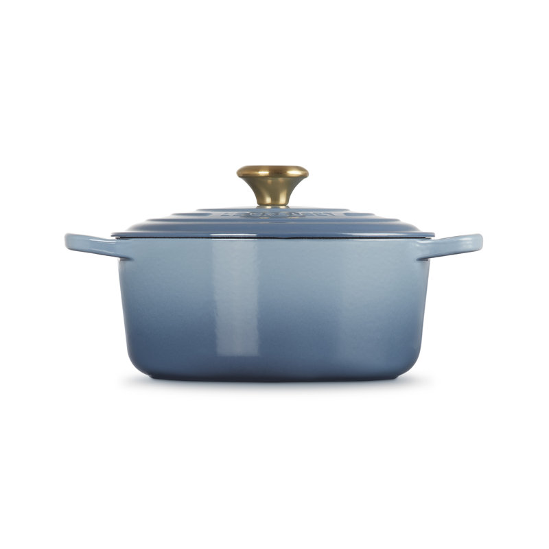 Le Creuset Cast Iron Round Casserole, 24cm / 4.2L, Chambray