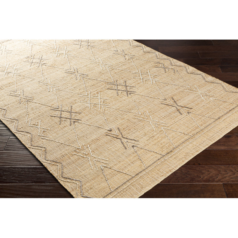 Tapis blé tissé à plat à la main Jarratt Southwestern, Rectangle 2 pi x 3 pi