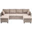 Canapé-lit modulaire 111,8 po avec canapé-lit polyvalent avec grand espace de rangement, deux ports USB et deux porte-gobelets pour le salon-1791089243